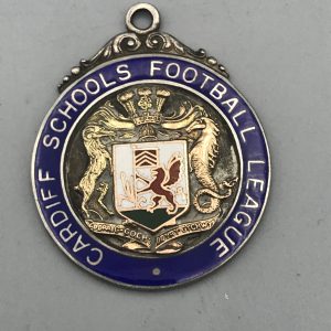 1930s Welsh Sterling Silver & Enamel Football Medal