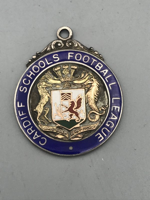 1930s Welsh Sterling Silver & Enamel Football Medal