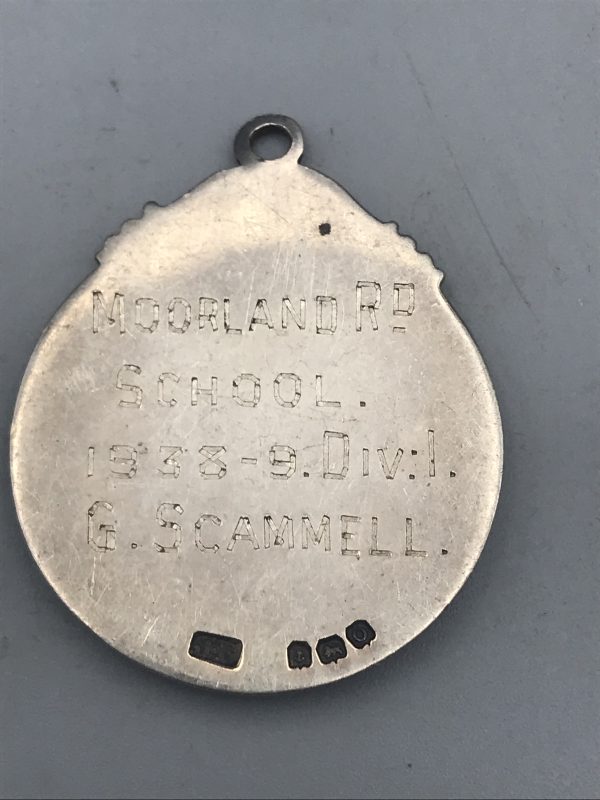 1930s Welsh Sterling Silver & Enamel Football Medal - Image 3