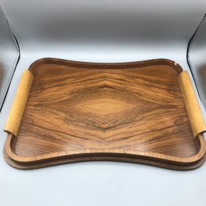 Beautiful Veneer Wood Tray Mid Century 1960s
