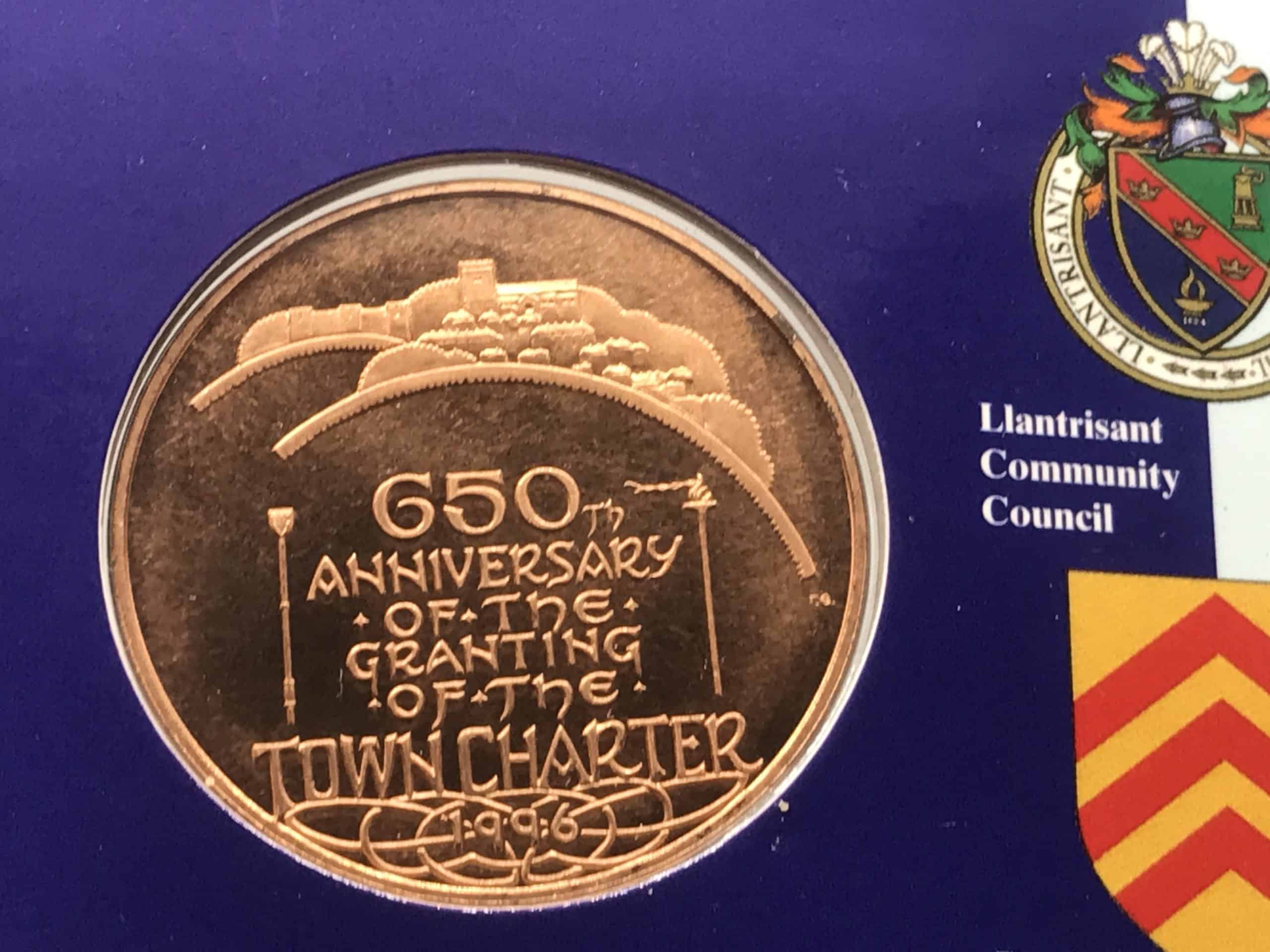 Bronze Coin Token 650th Anniversary Town Charter Llantrisant - Image 5