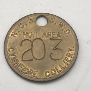 Scarce Welsh Brass Coal Mine Mining Tally Token Check Cynheidre