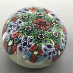 Small Italian Millefiori Murano Glass Paperweight