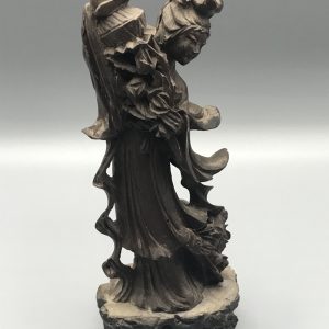 Rare Antique Chinese Hand-Carved Wooden Lady Figurine – Unique Oriental Art