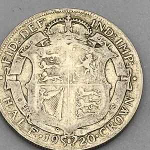 English Silver 1920 Half Crown Coin