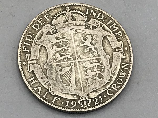 English Silver 1921 Half Crown Coin