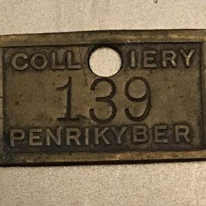 Brass Welsh Coal Mine Tally Check Penrikyber