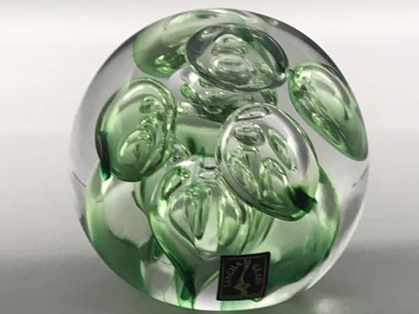 Large Vintage Langham Glass Paperweight Bubbles
