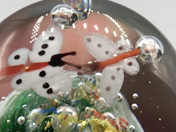 Vintage Chinese Glass Paperweight Butterflies - Image 5