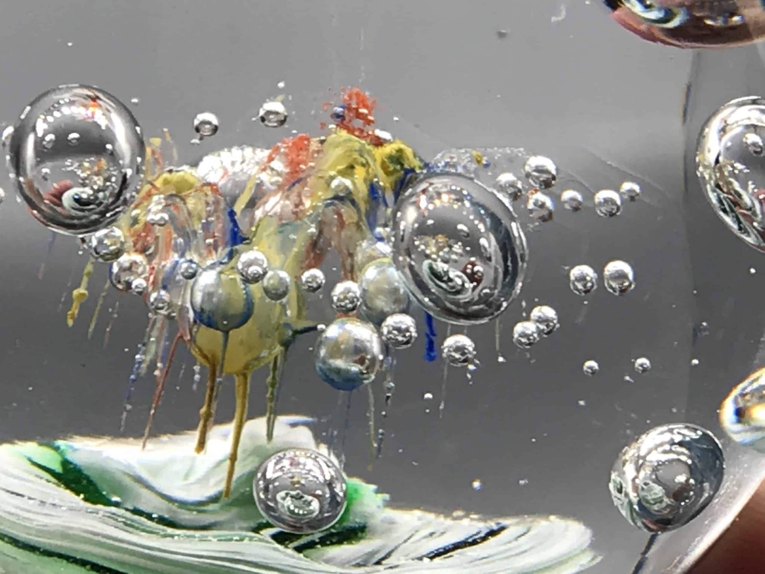 Vintage Chinese Glass Paperweight Butterflies - Image 6