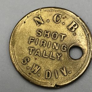 Brass NCB Shot Firing Tally Token Check S W Div