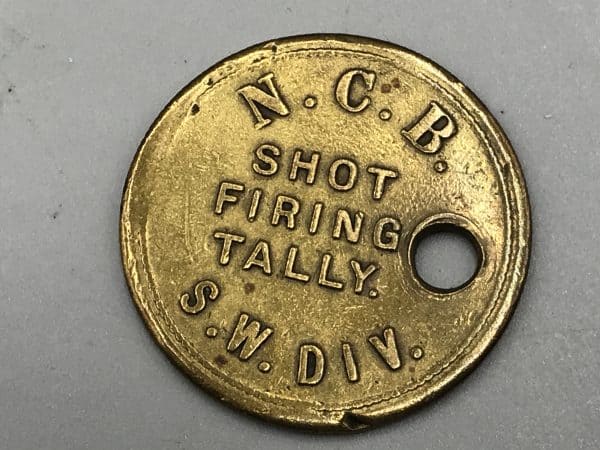 Brass NCB Shot Firing Tally Token Check S W Div