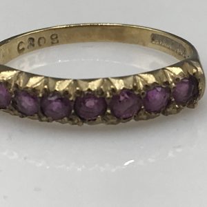 Antique Vintage 9ct Gold Ruby Ring – Size N, 1.47g, Elegant Band