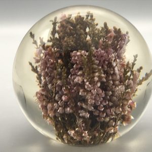 Large 1998 Hafod Grange Floral Lucite Paperweight