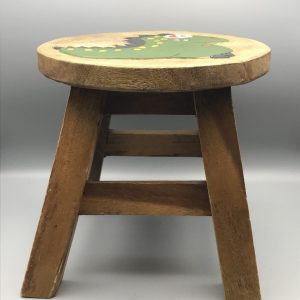 Stunning Childs Wood Stool Dinasour Design