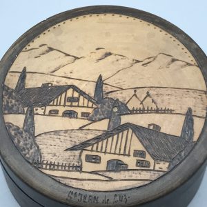 Vintage French Wooden Souvenir Box – St. Jean de Luz Engraved Lid