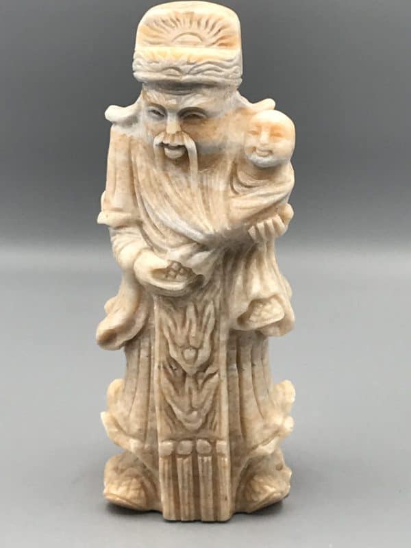 Chinese Fu Xing Deity Sculpture – Hand-Carved Soapstone Prosperity Idol - Image 2