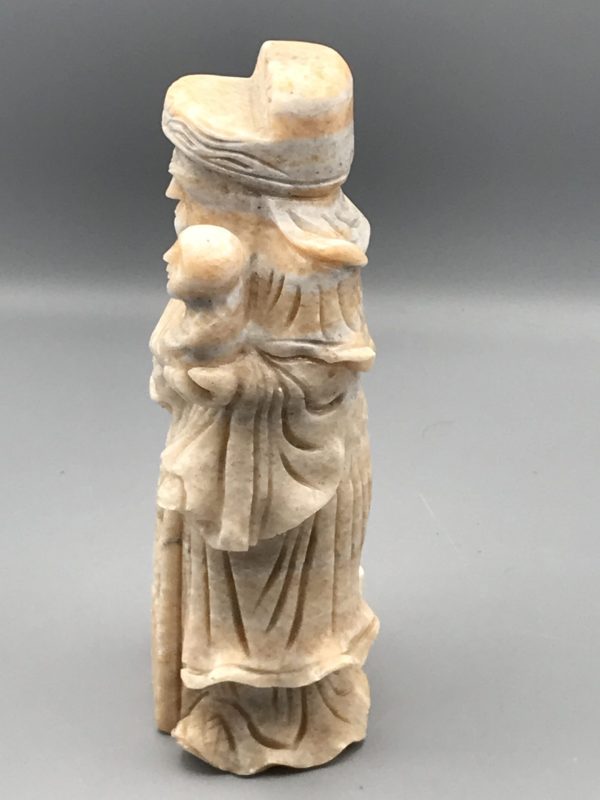 Chinese Fu Xing Deity Sculpture – Hand-Carved Soapstone Prosperity Idol - Image 7