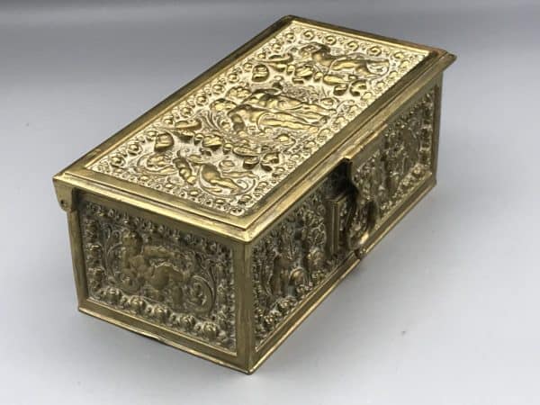Antique Gilt Brass Jewelry Box by Erhard & Söhne c.1900 – Putti & Arabesques