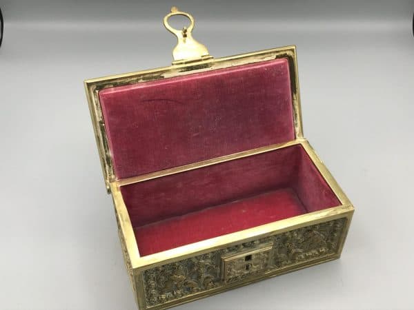 Antique Gilt Brass Jewelry Box by Erhard & Söhne c.1900 – Putti & Arabesques - Image 9