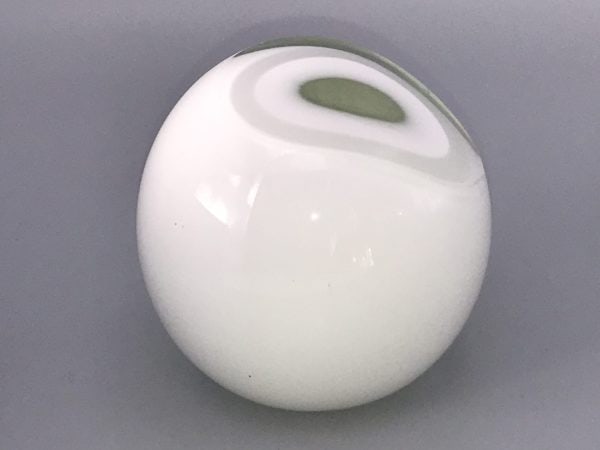 Vintage White Caithness-Style Glass Paperweight – Boxed 3" Orb - Image 4