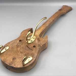 Handmade Wooden Guitar Coat Hook – Signed by Roger Cox, 16.5″ Wall Hanger