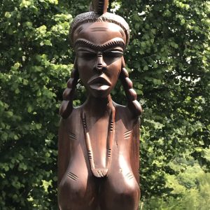 Large African Carved Hardwood Bust of a Woman – 20″ Tall, 5kg+