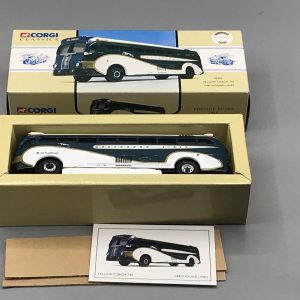 Corgi 98469 Greyhound Lines Coach – Yellow Coach 743, Ltd Ed Diecast (8″)