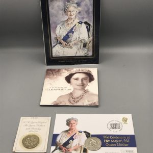 Queen Elizabeth The Queen Mother £5 Coin Collection – 3-Coin Set with Commemorative Ephemera