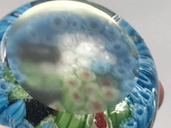 Vintage Chinese Millefiori Glass Paperweight – Colorful Floral Canes, 2.25" - Image 5