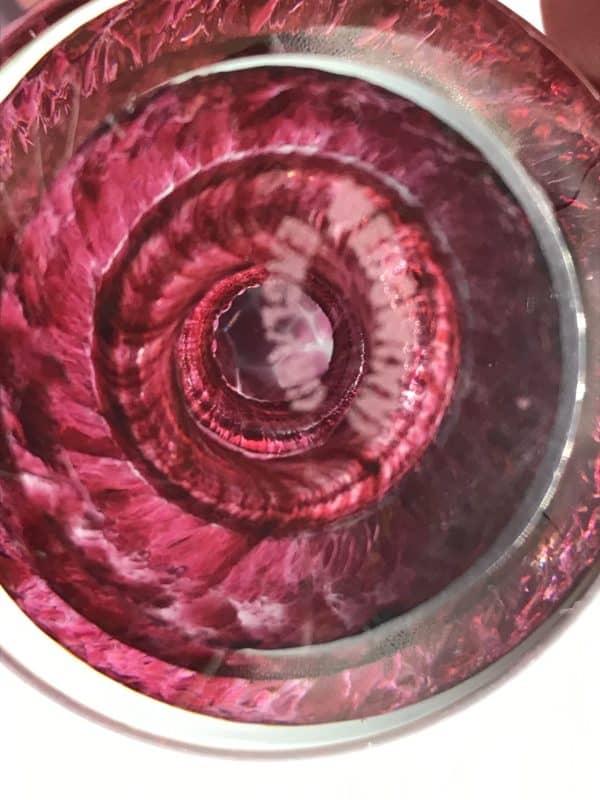 Wedgwood Art Glass Paperweight – Pink & Clear Swirl, Signed - Image 4