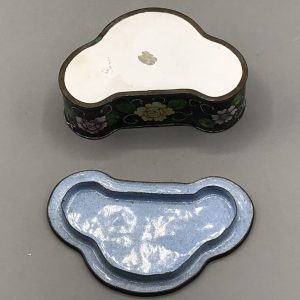 Vintage Chinese Painted Enamel Trinket Box – Floral Motif, 20th Century