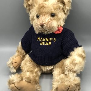 Vintage Mohair Teddy Bear with “Marnie’s Bear” Jumper – 14 Inches