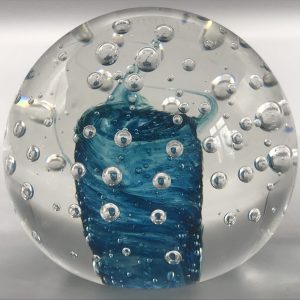 Murano Glass Paperweight – Midcentury Bubble & Swirl Design