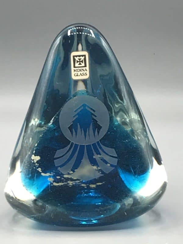 Mdina Glass Paperweight – Large Hand-Blown Maltese Triangular Dump - Image 3