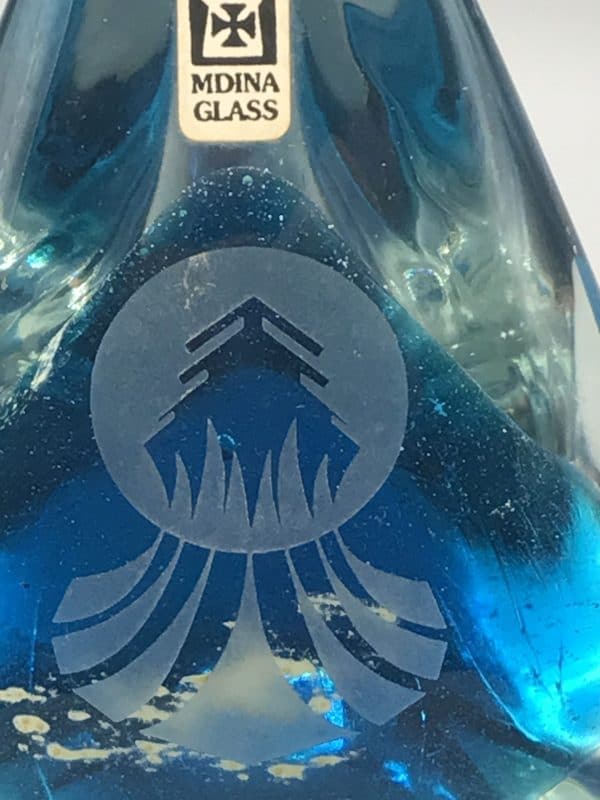 Mdina Glass Paperweight – Large Hand-Blown Maltese Triangular Dump - Image 4