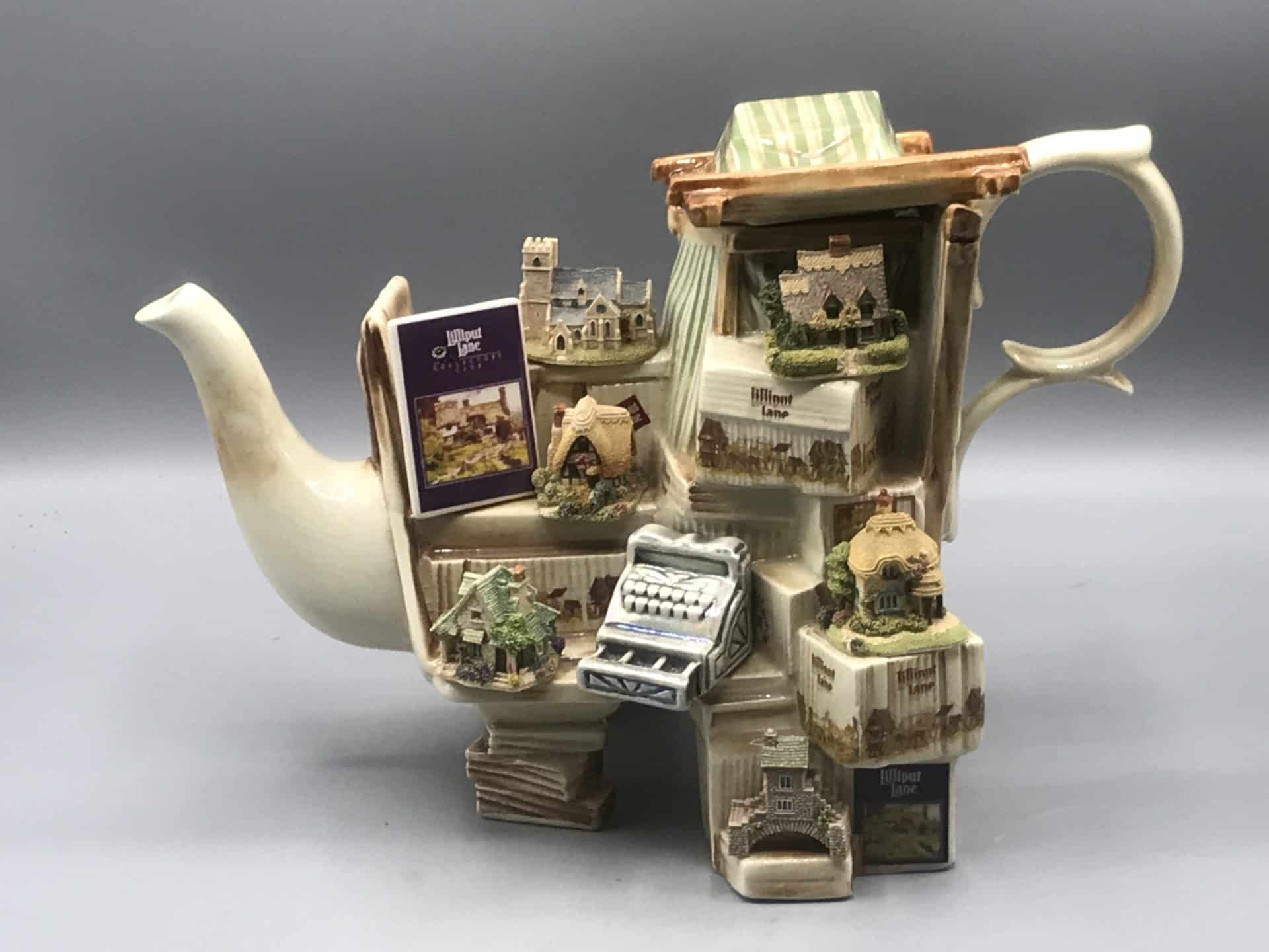 Antique Ceramic Teapot by Paul Cardew – Lilliput Lane Market Stall