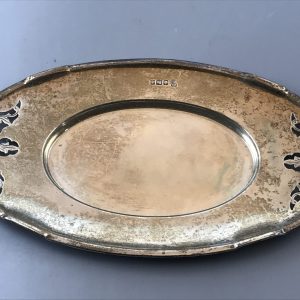 Sterling Silver Tray – Art Deco Pierced Floral Dish by Bruford & Son