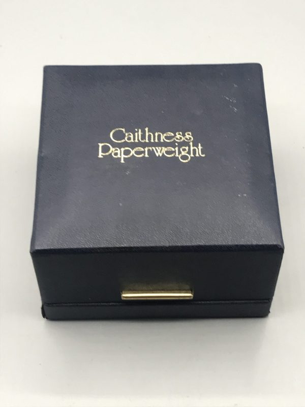 Caithness Paperweight presentation box in dark blue with gold lettering