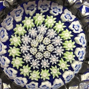 Glass Millefiori Paperweight – Perthshire Scotland, Fluted Edge