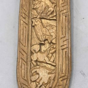 Carved Wooden Page Turner with Animal Motif – Possibly Asian Origin