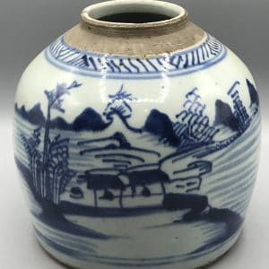 Porcelain Ginger Jar – Mid 19th Century Chinese Landscape Scene