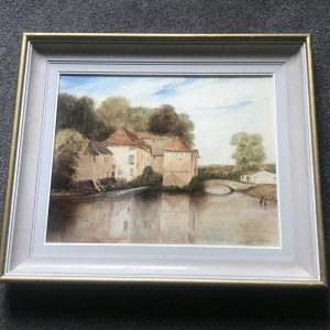 Oil on Canvas Landscape Painting – After James Baker Pyne, Arundel Mill Scene