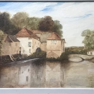 Oil on Canvas Landscape Painting – After James Baker Pyne, Arundel Mill Scene