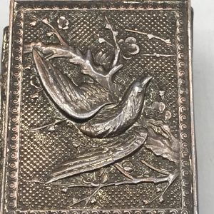 Antimony Japanese Pill or Patch Box with Bird Motif – Vintage Decorative