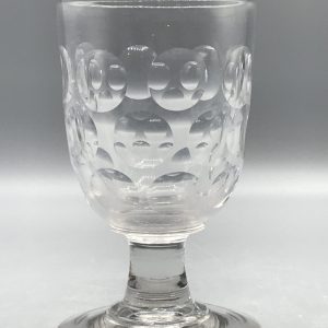 19th Century Hand-Blown Glass Rummer with Cut Thumbprint Design – antique glass rummer