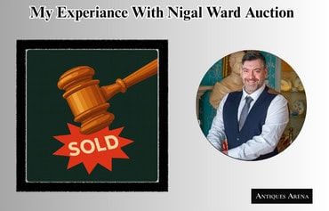 A professional man smiling beside an image of a gavel labeled “SOLD,” with the title “My Experience With Nigel Ward Auction.”