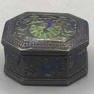 Antique Silver Enamel Snuff Box with Peacock Motif – Chinese Export