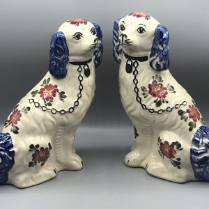 Ceramic Staffordshire Spaniel Dogs – Siltone Pottery Vintage Pair