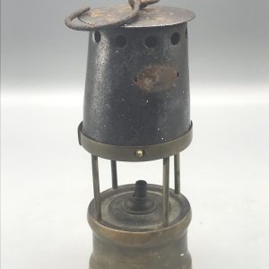 Antique Brass & Steel Coal Miner’s Midget Safety Lamp – Industrial Heritage